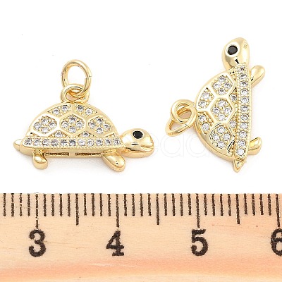 Brass Pave Clear Cubic Zirconia Pendants KK-U009-12D-G-1