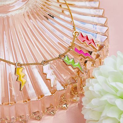 60Pcs 10 Colors Light Gold Plated Alloy Enamel Pendants sgENAM-SZ0001-33LG-1