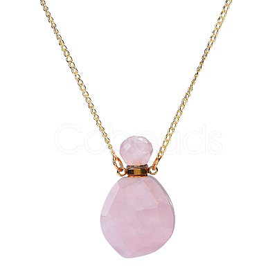 Faceted Natural Gemstone Openable Perfume Bottle Pendants G-CJ0001-36A-1