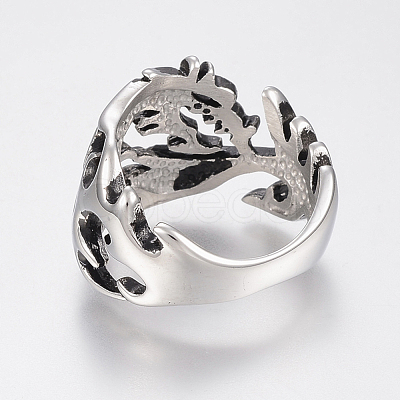 304 Stainless Steel Finger Rings RJEW-G091-02-1