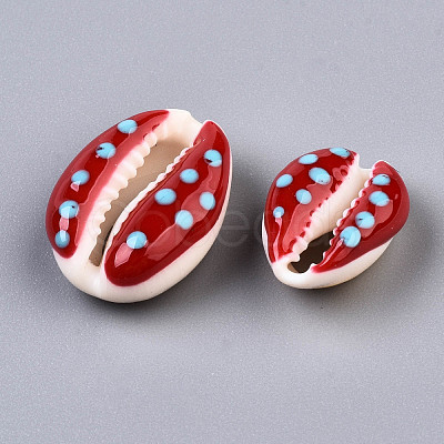 Natural Cowrie Shell Beads SHEL-Q312-006D-1