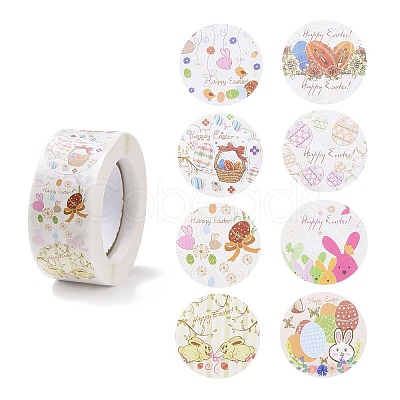 8 Patterns Easter Theme Self Adhesive Paper Sticker Rolls X1-DIY-C060-03I-1