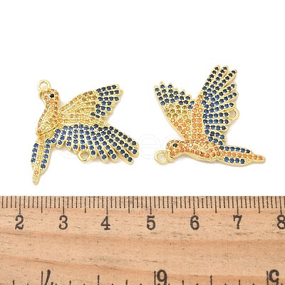 Rack Plating Brass Micro Pave Cubic Zirconia Pendants KK-K293-32G-1