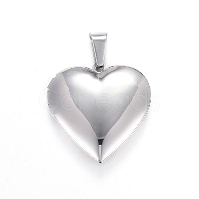 Tarnish Resistant 316 Stainless Steel Locket Pendants STAS-N0016-04P-1