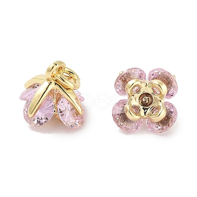 Brass Micro Pave Cubic Zirconia Charms KK-C051-14G-03-1