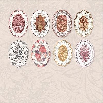 40Pcs 8 Styles Lace Scrapbook Paper SCRA-PW0008-03A-1