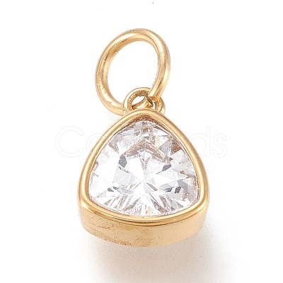 PVD Vacuum Plating 304 Stainless Steel Cubic Zirconia Pendant ZIRC-P080-A09-1