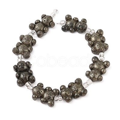 Electroplated Natural Pyrite Beads Strands G-Q187-02B-1