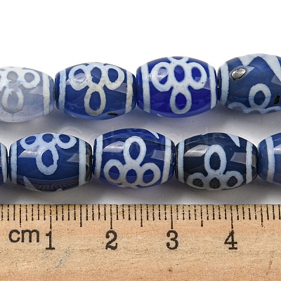 Blue Tibetan Style dZi Beads Strands TDZI-NH0001-C08-01-1