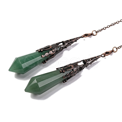 Natural Green Aventurine Pointed Dowsing Pendulum Big Pendants G-H285-06R-A17-1