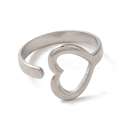 Non-Tarnish 304 Stainless Steel Open Cuff Ring RJEW-C068-10P-1