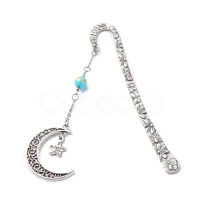 Tibetan Style Alloy Hook Bookmarks AJEW-JK00194-1