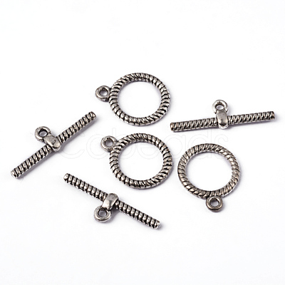 Tibetan Style Alloy Toggle Clasps X-LF1543Y-1