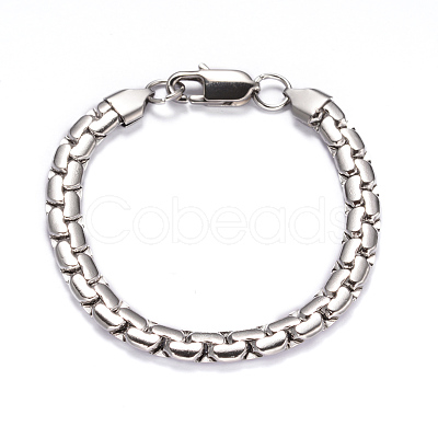 Tarnish Resistant 304 Stainless Steel Box Chain Necklaces and Bracelets Jewelry Sets SJEW-K029-P-1