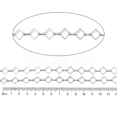 Rack Plating Rhombus Brass Link Chains CHC-M026-01P-01-1