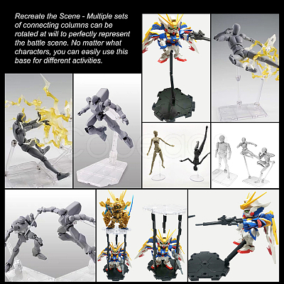 AHADERMAKER 4 Sets DIY Adjustable Action Figure Holder Display Stand Base Set DJEW-GA0001-26-1