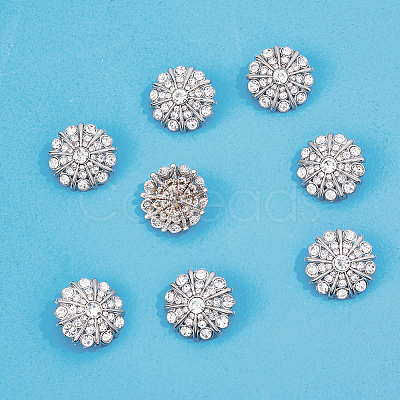 SUPERFINDINGS 8Pcs 1-Hole Alloy Rhinestone Shank Buttons FIND-FH0008-86P-1