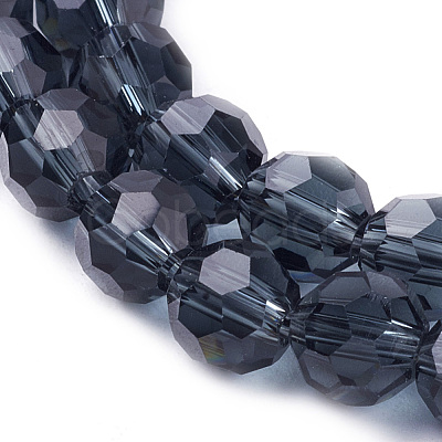 Faceted(32 Facets) Glass Round Beads Strands X-EGLA-J042-6mm-03-1