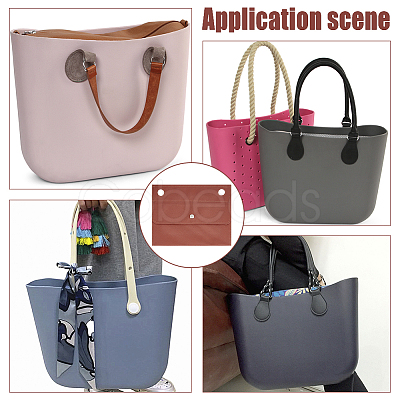 WADORN 2Pcs 2 Styles PU Imitation Leather Bag Organiser Inserts DIY-WR0002-86-1