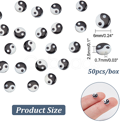 Nbeads 50Pcs Natural Freshwater Shell Printed Beads SHEL-NB0001-55B-1