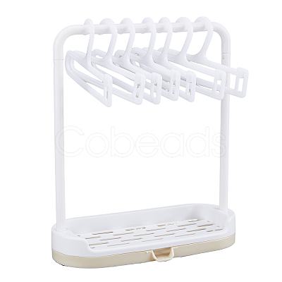 Plastic Doll Clothes Drying Laundry Rack Set DIY-WH0304-527A-1