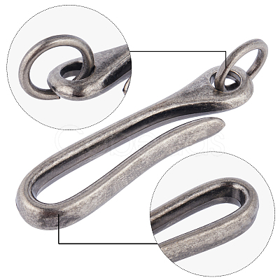 CRASPIRE 3Pcs 3 Styles Tibetan Style Alloy Hook Clasps FIND-CP0001-71-1