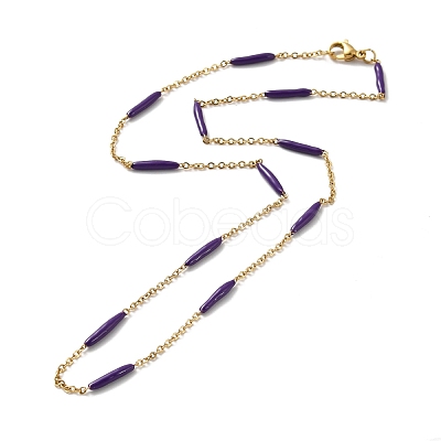 Enamel Bar Link Chain Necklace STAS-B025-02G-06-1