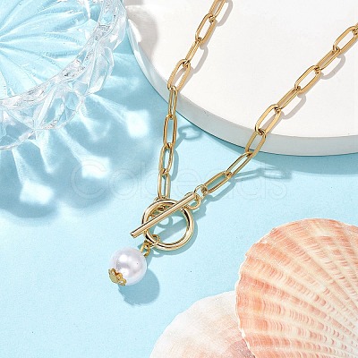 Imitation Pearl Beads Pendant Necklaces NJEW-JN04732-01-1