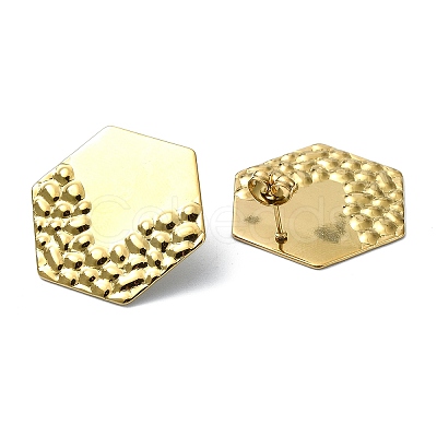 Ion Plating(IP) 201 Stainless Steel Stud Earrings EJEW-K270-31G-1