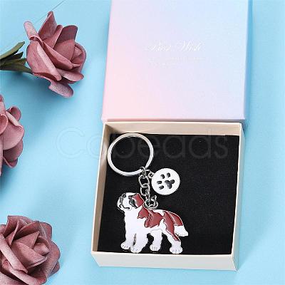 WEWAYSMILE Dog Keychain Car Keychain Pet Pendant Key-Ring Lovely Dog Key-ring Portable Metal Keychain Gift for Pet Lover Birthday Puppy Theme Party Supplies (St Bernard) JX801A-1