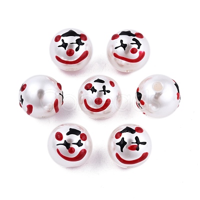 Halloween Opaque ABS Plastic Imitation Pearl Enamel Beads KY-G020-01K-1