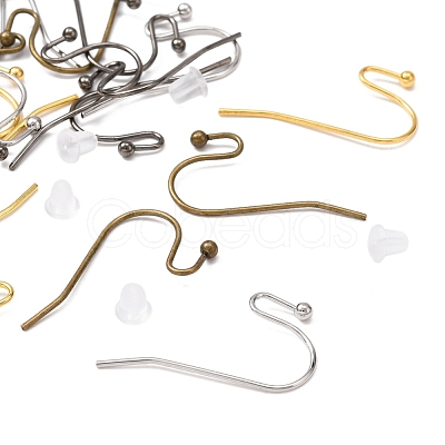 240Pcs 4 Colors Brass Earring Hooks DIY-YW0005-43-1