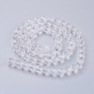 Faceted(32 Facets) Glass Round Beads Strands X-EGLA-J042-8mm-12-1