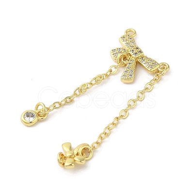 Rack Plating Brass Micro Pave Cubic Zirconia Pendants KK-C052-17G-1