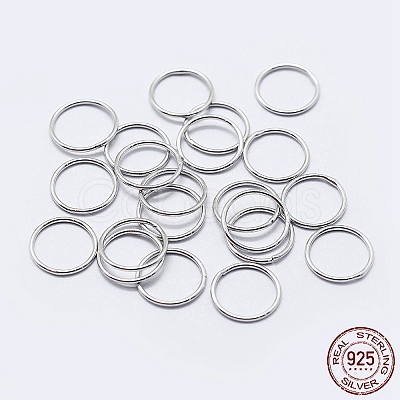 Anti-Tarnish Rhodium Plated 925 Sterling Silver Round Rings STER-F036-03P-1x4-1