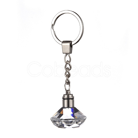 Diamond Shape Faceted Glass Keychain KEYC-F032-A07-1