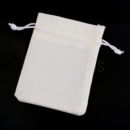 Polyester Imitation Burlap Packing Pouches Drawstring Bags X-ABAG-R005-9x12-21-1