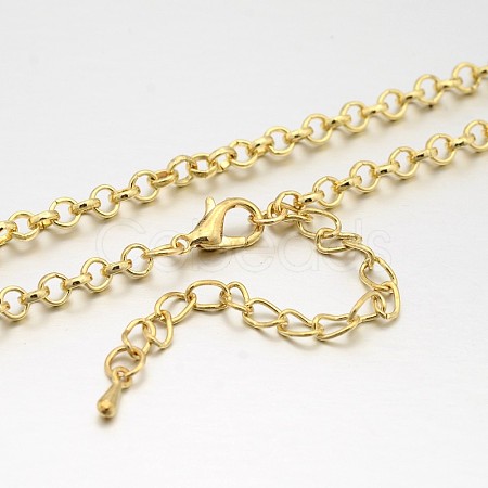 Iron Rolo Chain Necklace Making MAK-J009-11KCG-1