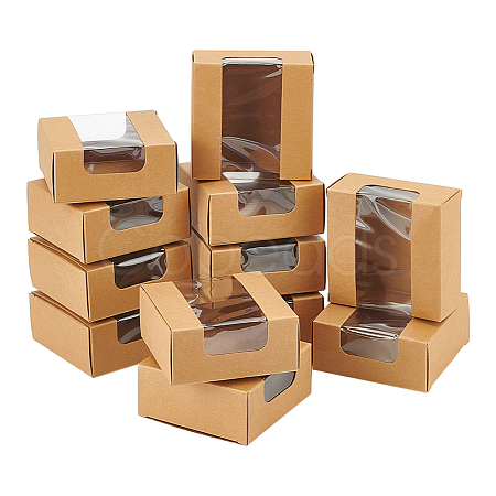 Square Paper Storage Gift Boxes with Clear Visible Window CON-WH0095-65A-1