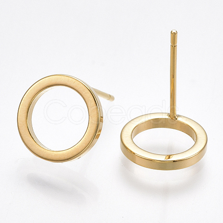 Brass Stud Earrings X-KK-T038-284G-1