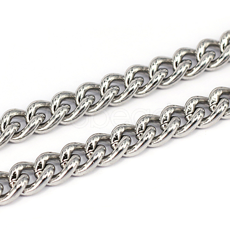 Tarnish Resistant 201 Stainless Steel Cuban Link Chains CHS-L001-51-2mm-1