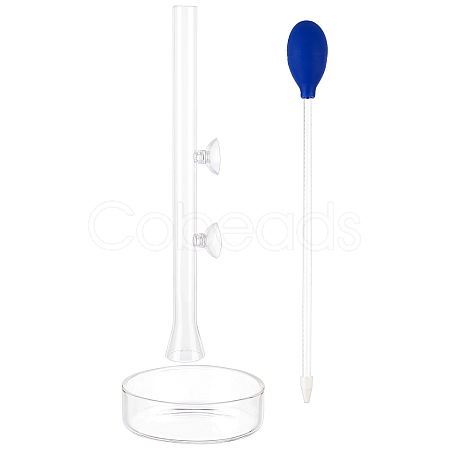 SUPERFINDINGS Glass Fish Shrimp Feeding Tube and Dish AJEW-FH0001-35-1