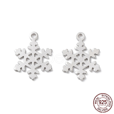 Rhodium Plated 925 Sterling Silver Charms STER-C003-19P-1