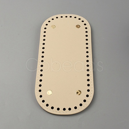 Oval PU Leather Knitting Crochet Bags Nail Bottom Shaper Pad PURS-WH0001-62B-1