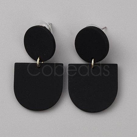 Acrylic Geometry Dangle Stud Earrings EJEW-WH0013-65A-1