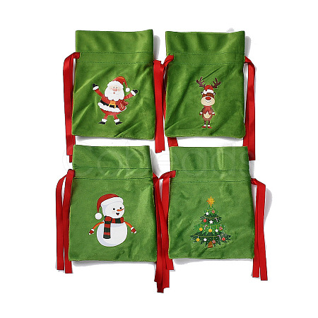 Christmas Theme Velvet Packing Pouches ABAG-G013-01A-1