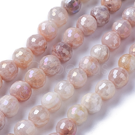 Electroplate Natural Sunstone Beads Strands G-F627-03-C01-1