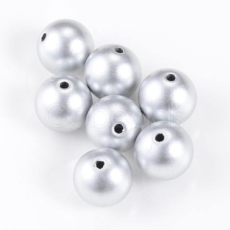 Matte Style Spray Painted Acrylic Beads X-ACRP-S669-6mm-01-1