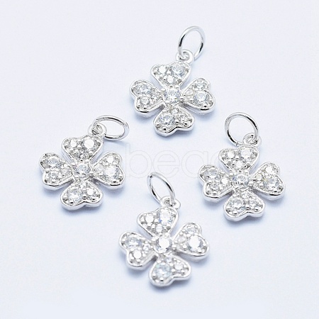 Brass Micro Pave Cubic Zirconia Charms RB-I078-65P-NR-1