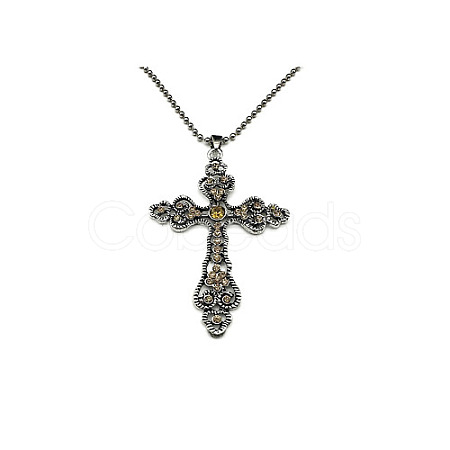 Cross Zinc Alloy Pendant Necklace NF8765-10-1